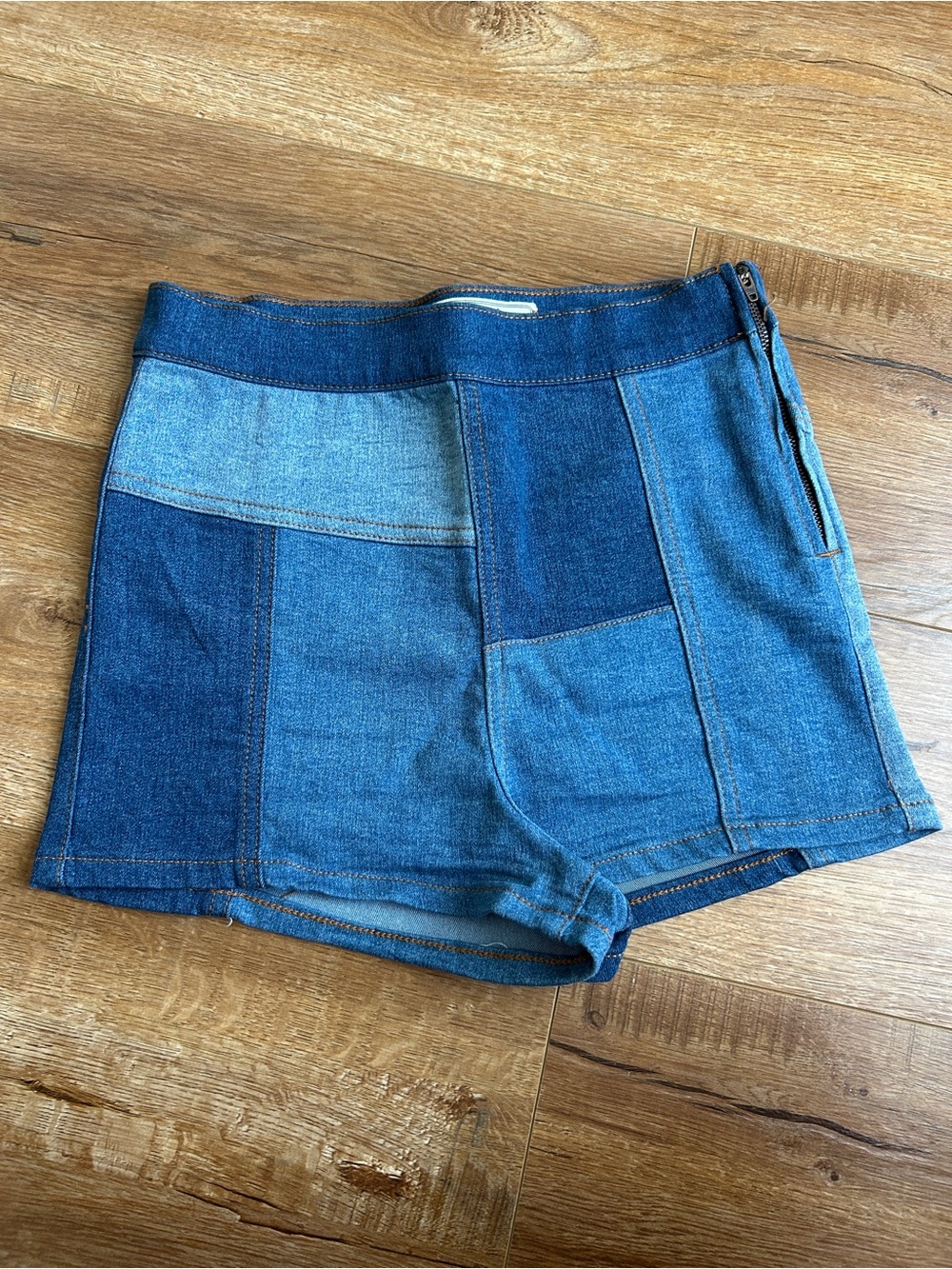 Free People Patchwork Stretch Denim Shorts Size 27